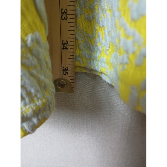 Brixon Ivy Fit & Flare Dress Textured Yellow Sleeveless Party Cocktail Medium BB - Picture 5 of 6